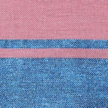 Fouta plate authentique rose bonbon rayures lurex bleu piscine (1x2m)