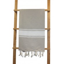 Fouta plate beige rayures blanches