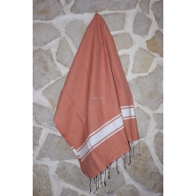 Fouta authentique saumon (100x200 cm)