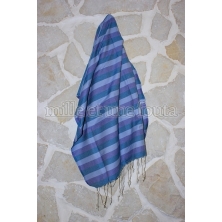 Fouta fantaisie violet, mauve et vert (100x200 cm)