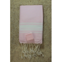 Coffret cadeau Fouta "La danseuse" Fouta plate rose pâle 1x2m+ savon végétal rose 100gr