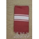 Fouta plate rouge brique rayures blanches (1x2m)