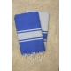 Duo foutas bleu breton&gris clair (1x2m) 1 fouta bleu breton, rayures gris clair 1 fouta gris clair, rayures bleu breton