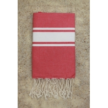 Fouta plate rose miami rayures blanches (1x2m)