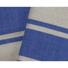 Duo de foutas bleu breton &lin (1x2m) 1 fouta bleu breton, rayures lin 1 fouta Lin, rayures bleu breton