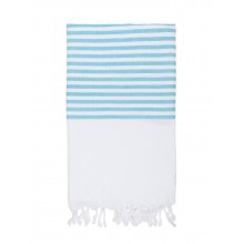 Fouta Pestemal White Imbat vert d'eau