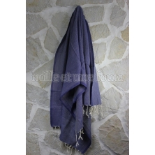 Fouta Nid d'abeille unie Bleu marine (100x200 cm)