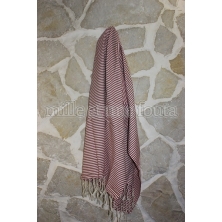 Fouta fines rayures rose(100x200 cm)